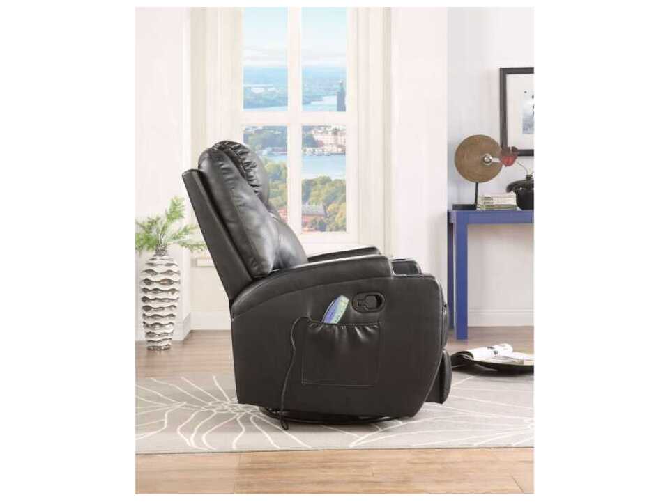Acme Furniture Waterlily Swivel Black Faux Leather Chair