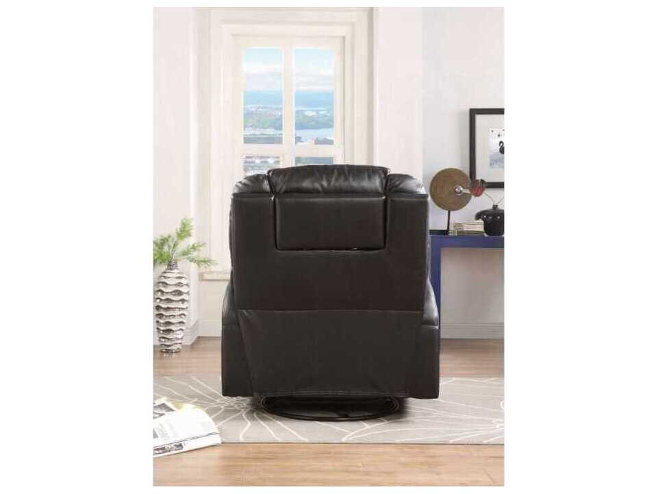 Acme Furniture Waterlily Swivel Black Faux Leather Chair