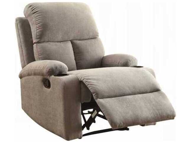 Acme Furniture Rosia Gray Velvet Upholstered Recliner