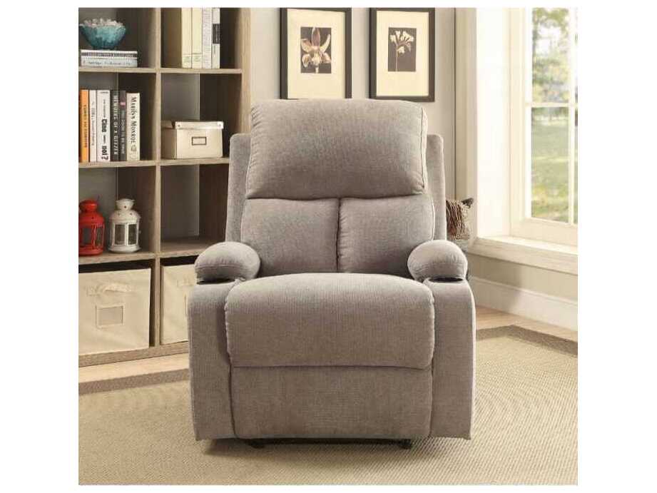 Acme Furniture Rosia Gray Velvet Upholstered Recliner