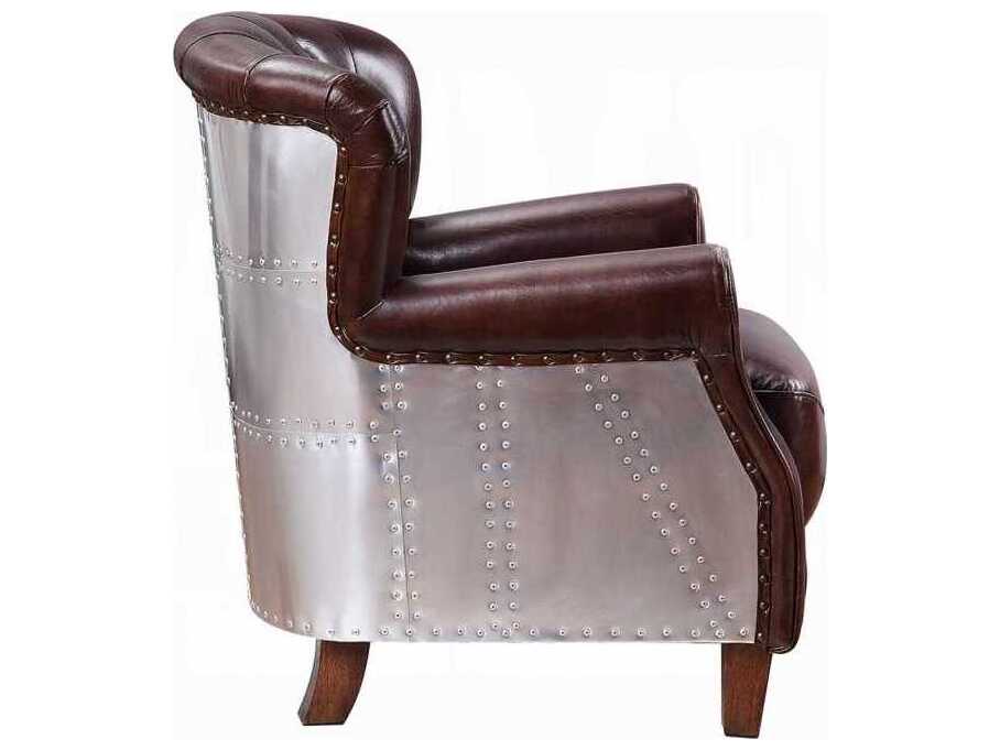 Acme Furniture Brancaster Brown Leather Accent Chair