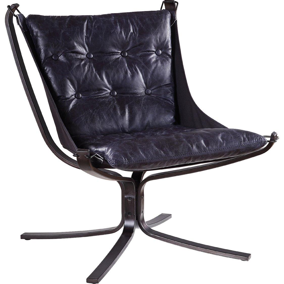 Acme Furniture Carney Blue Leather Accent Chair