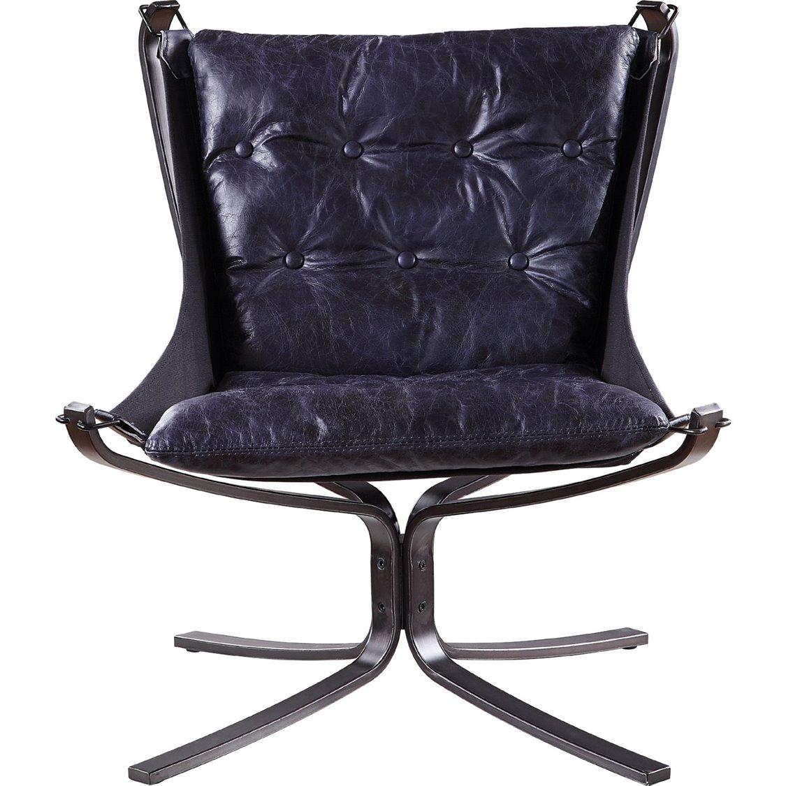 Acme Furniture Carney Blue Leather Accent Chair