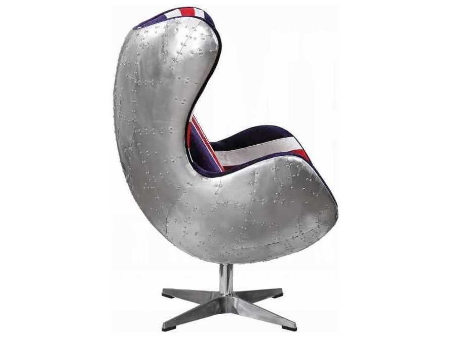 Acme Furniture Brancaster Swivel Silver Accent Chair