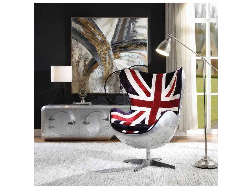 Acme Furniture Brancaster Swivel Silver Accent Chair