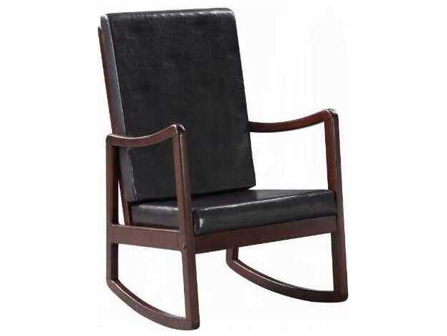 Acme Furniture Rocker Brown Faux Leather Rocking Chair