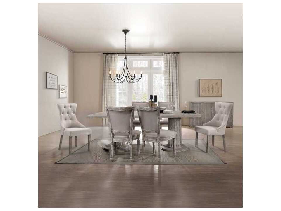 Acme Furniture Gabrian Rectangular Wood Reclaimed Gray Dining Table