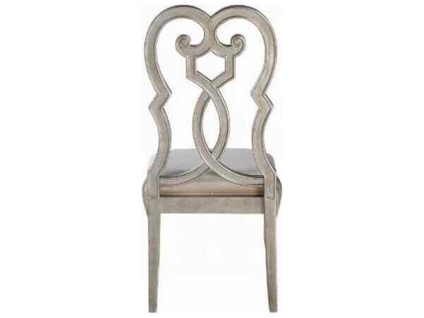 Acme Furniture Esteban Poplar Wood Champagne Velvet Upholstered Armless Dining Chair Set of 2