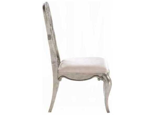 Acme Furniture Esteban Poplar Wood Champagne Velvet Upholstered Armless Dining Chair Set of 2