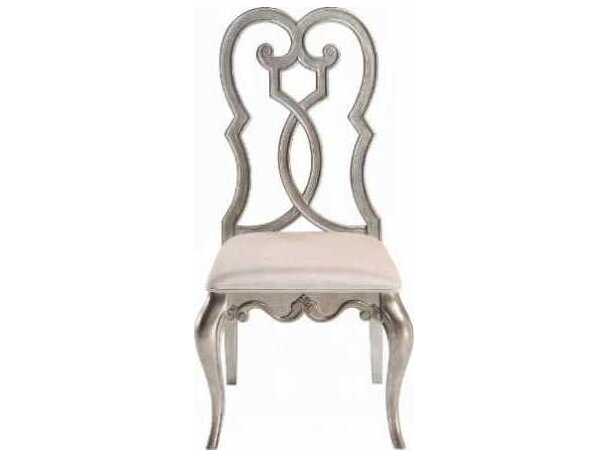 Acme Furniture Esteban Poplar Wood Champagne Velvet Upholstered Armless Dining Chair Set of 2