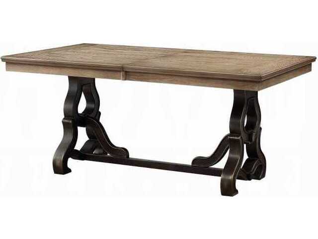 Acme Furniture Nathaniel Rectangular Wood Maple Dining Table