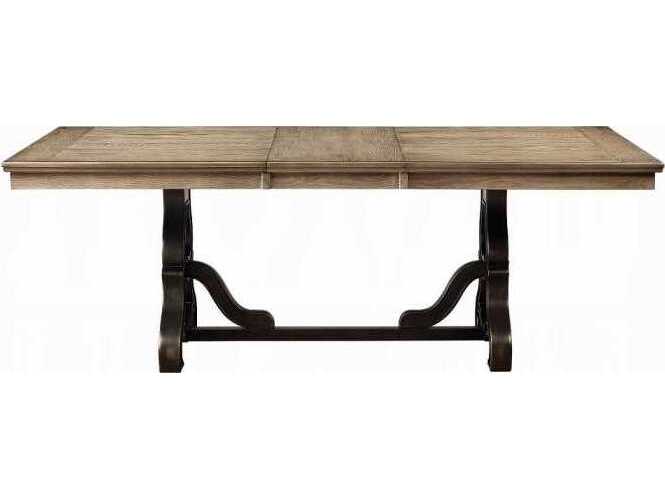 Acme Furniture Nathaniel Rectangular Wood Maple Dining Table