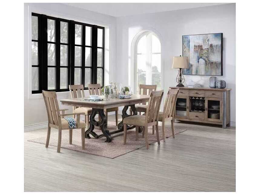 Acme Furniture Nathaniel Rectangular Wood Maple Dining Table