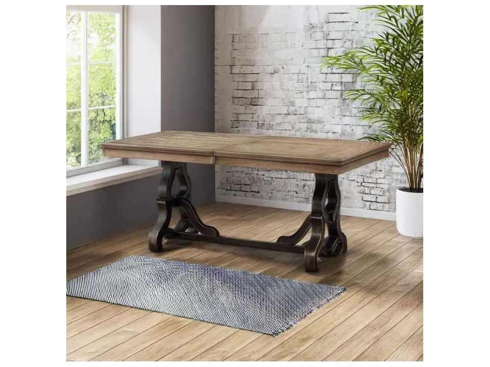 Acme Furniture Nathaniel Rectangular Wood Maple Dining Table