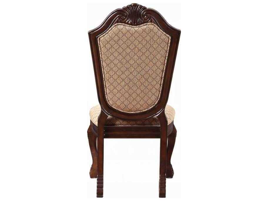 Acme Furniture Chateau De Ville Brown Upholstered Armless Dining Chair Set of 2