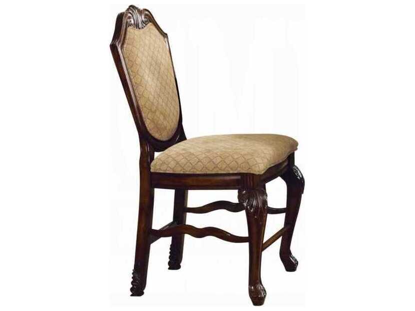 Acme Furniture Chateau De Ville Fabric Espresso Upholstered Counter Stool