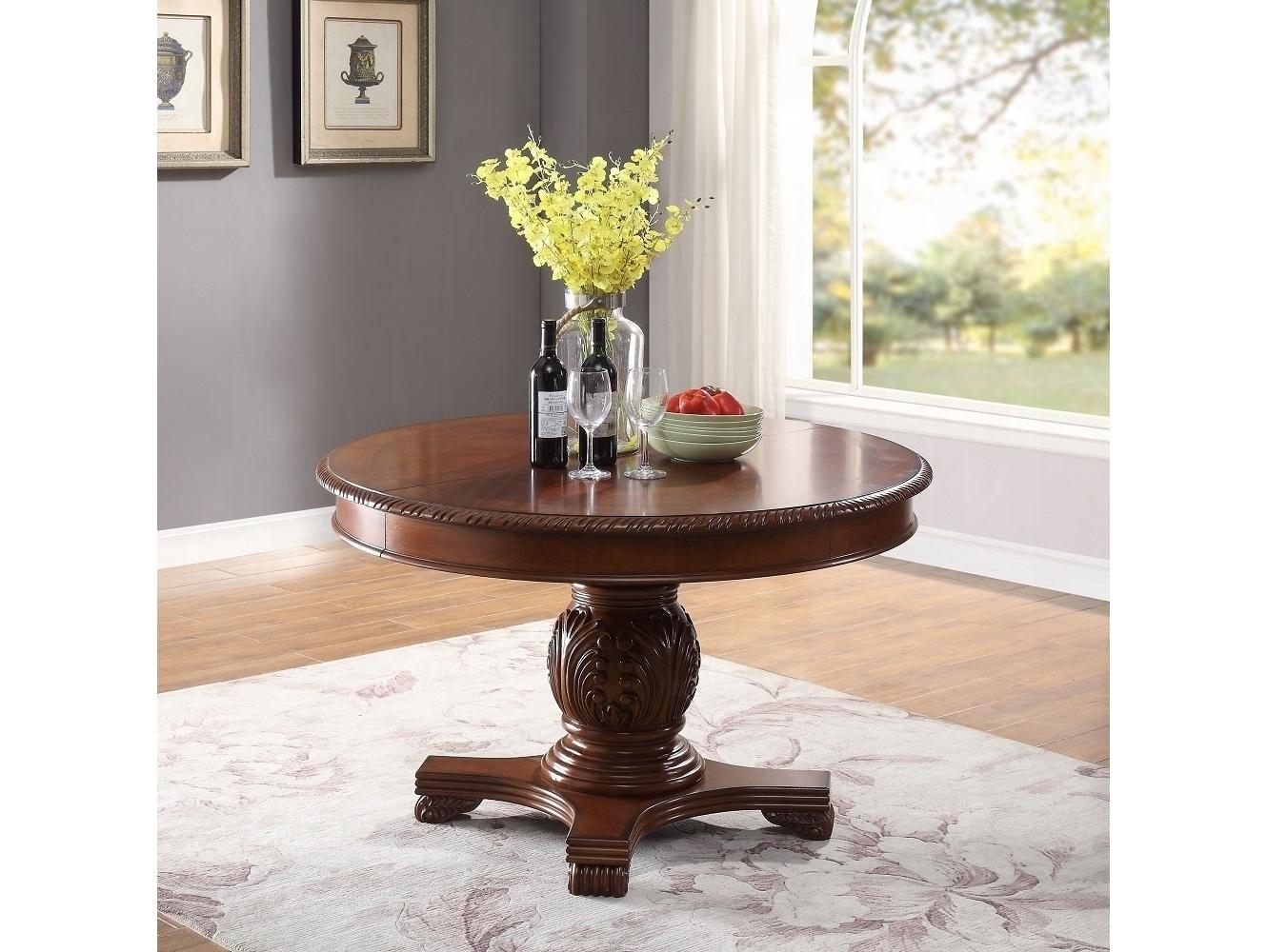 Acme Furniture Chateau De Ville Round Wood Cherry Dining Table