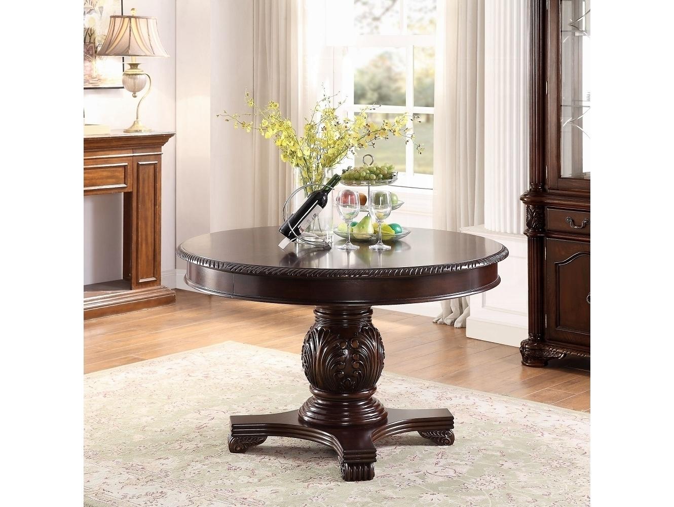 Acme Furniture Chateau De Ville Round Wood Espresso Dining Table
