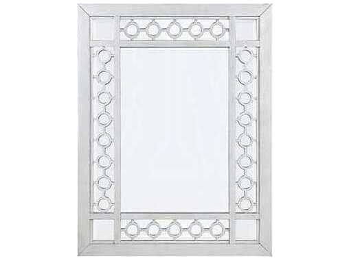 Acme Furniture Varian Mirrored Antique Platinum Rectangular Wall Mirror