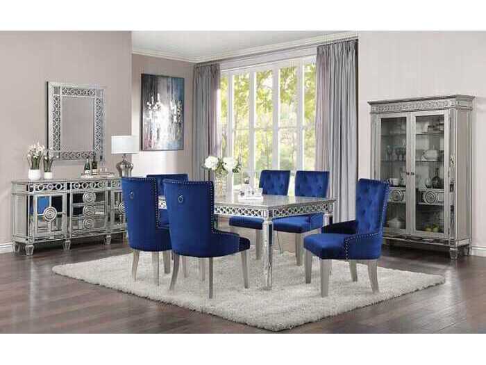 Acme Furniture Varian Mirrored Antique Platinum Rectangular Wall Mirror