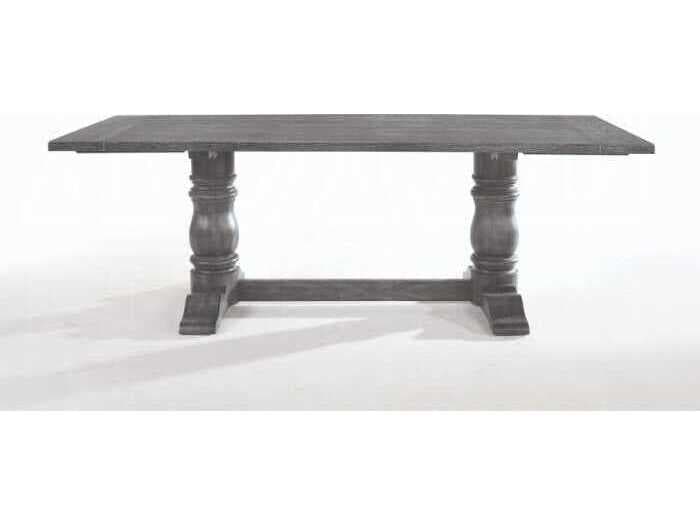 Acme Furniture Leventis Rectangular Wood Weathered Gray Dining Table