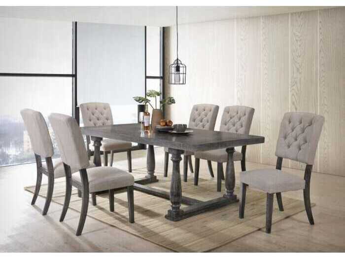 Acme Furniture Bernard Rectangular Wood Weathered Oak Dining Table