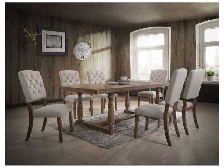 Acme Furniture Bernard Rectangular Wood Weathered Oak Dining Table