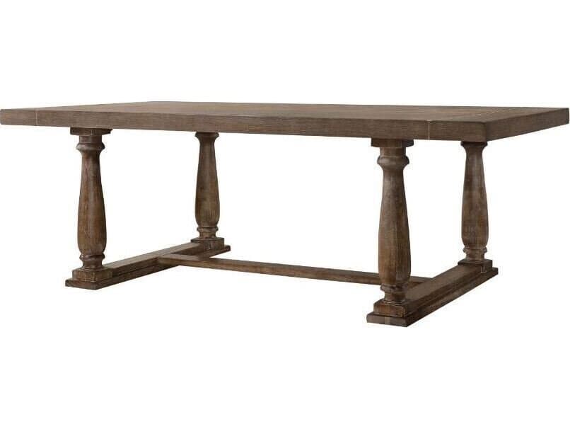 Acme Furniture Bernard Rectangular Wood Weathered Oak Dining Table