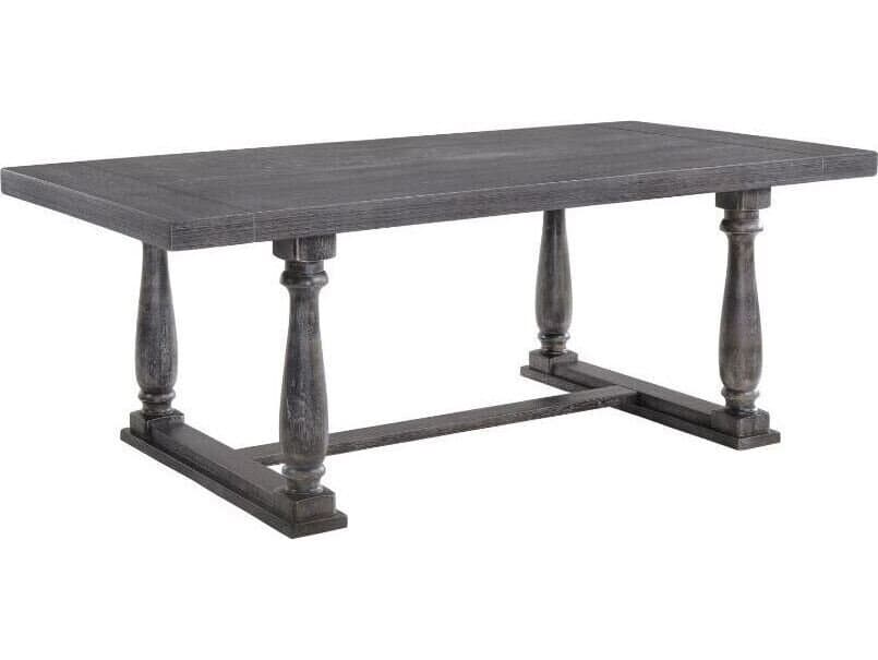 Acme Furniture Bernard Rectangular Wood Weathered Gray Oak Dining Table