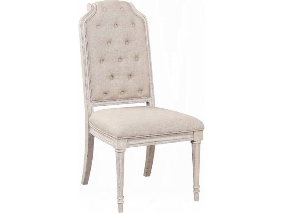 Acme Furniture Wynsor Plywood Champagne Upholstered Armless Dining Chair Set of 2