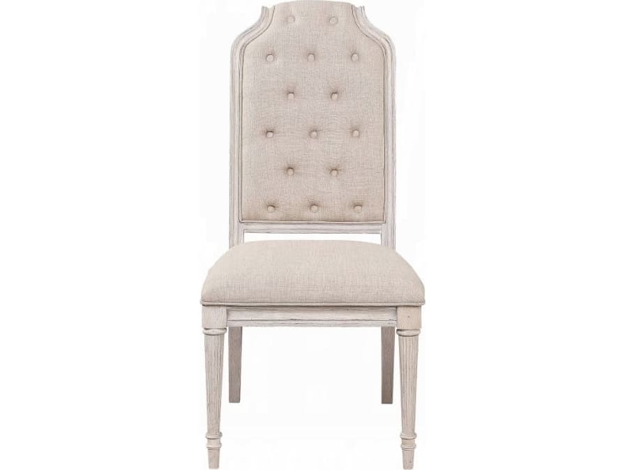 Acme Furniture Wynsor Plywood Champagne Upholstered Armless Dining Chair Set of 2