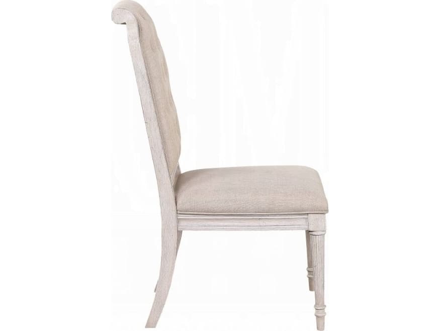 Acme Furniture Wynsor Plywood Champagne Upholstered Armless Dining Chair Set of 2