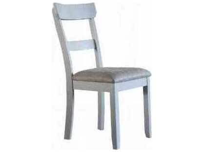 Acme Furniture House Marchese Rubberwood Gray Upholstered Armless Dining Chair Set of 2