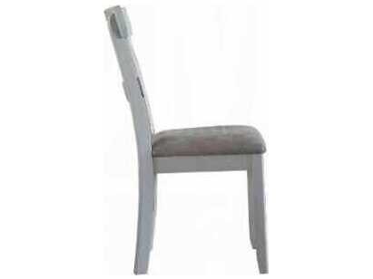 Acme Furniture House Marchese Rubberwood Gray Upholstered Armless Dining Chair Set of 2