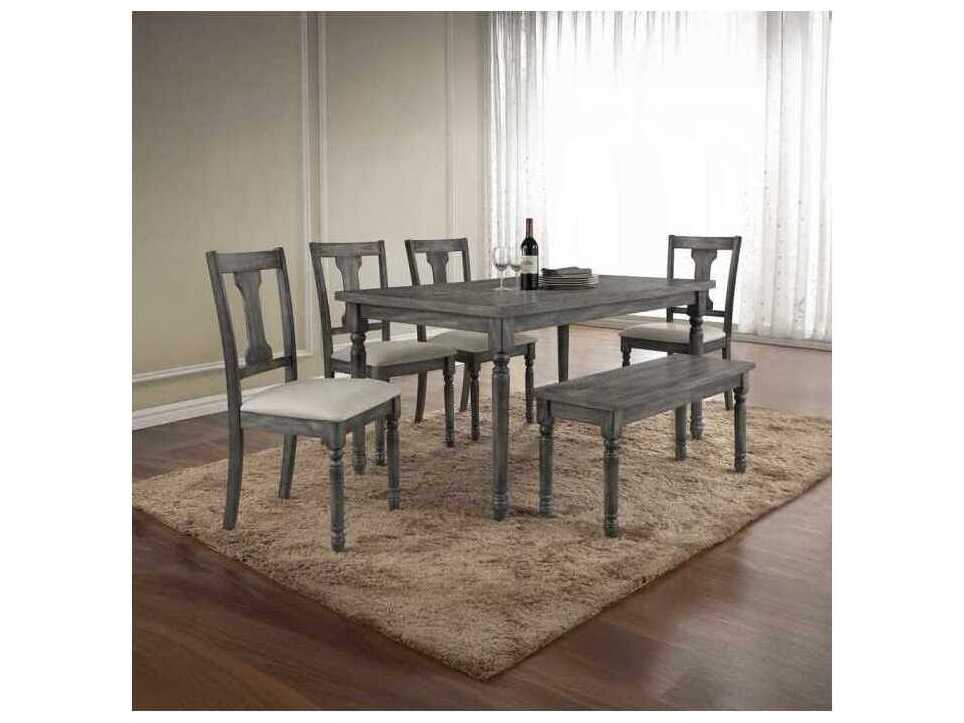 Acme Furniture Wallace Weathered Gray Accent Bench