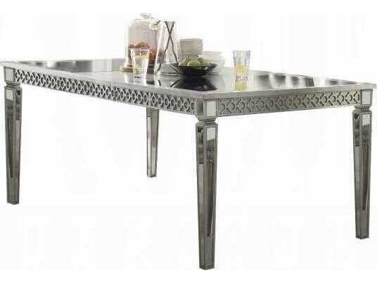 Acme Furniture Kacela Rectangular Mirrored Champagne Dining Table