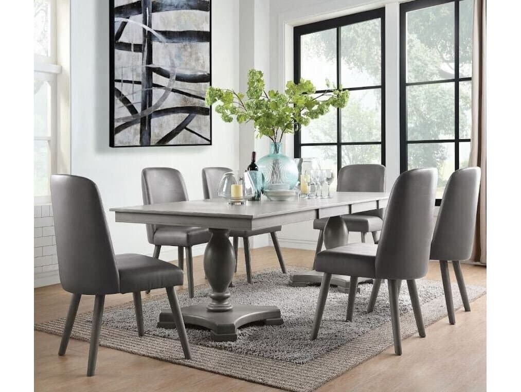 Acme Furniture Waylon Rectangular Wood Gray Oak Dining Table
