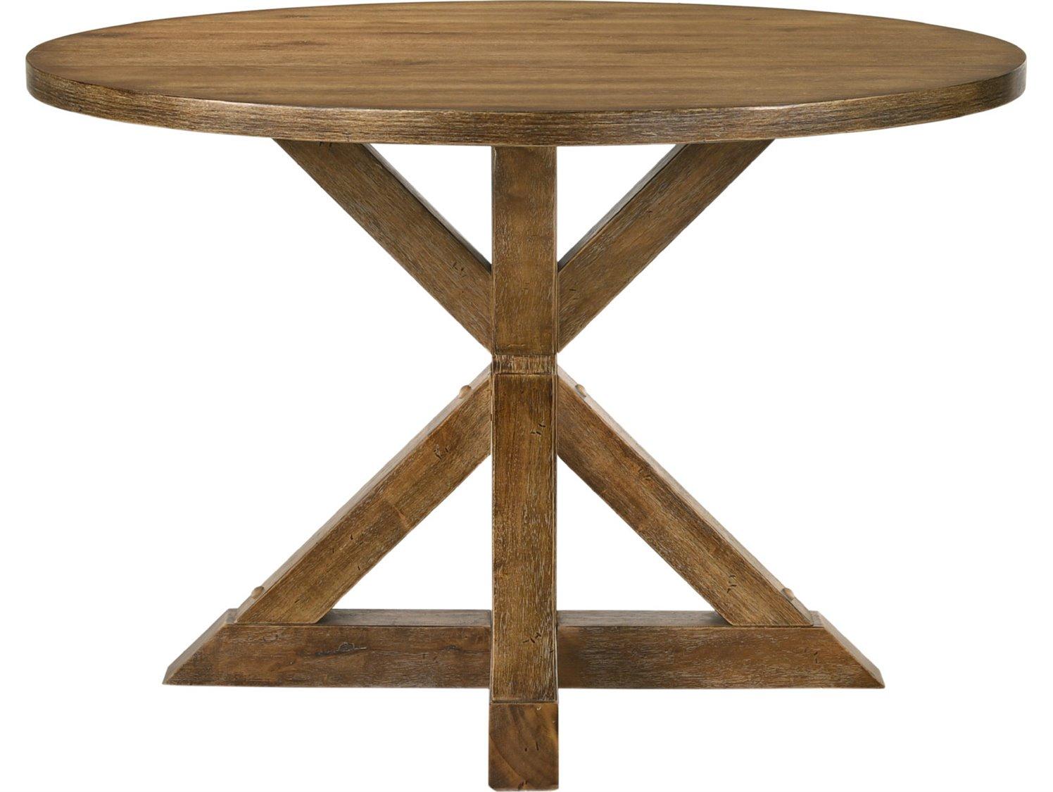 Acme Furniture Wallace Round Wood Weathered Oak Dining Table