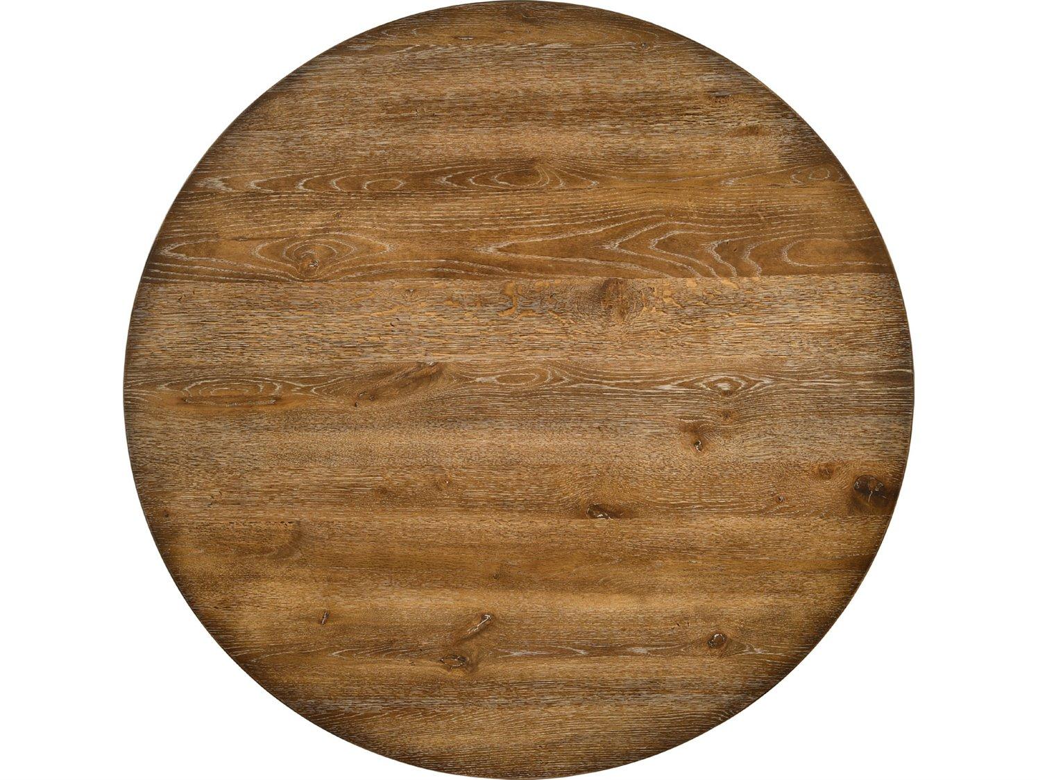 Acme Furniture Wallace Round Wood Weathered Oak Dining Table