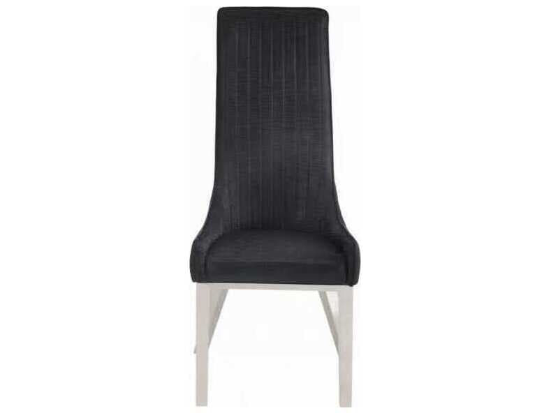 Acme Furniture Black Velvet Upholstered Armless Dining Chair Set of 2