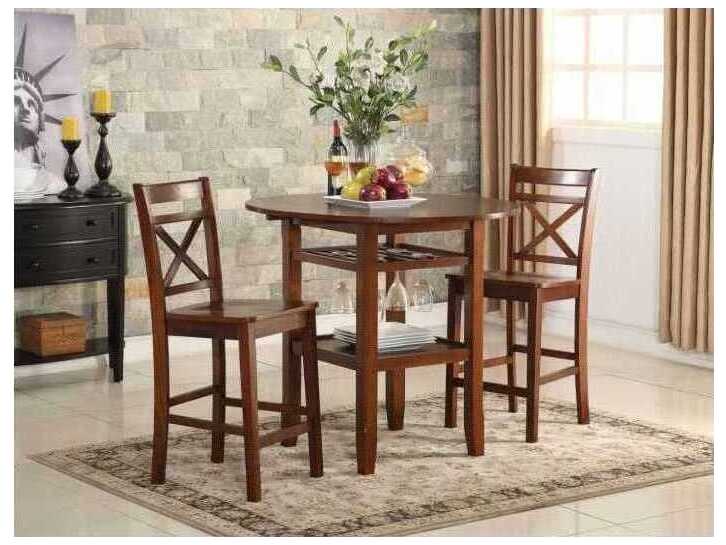 Acme Furniture Tartys Round Wood Cherry Dining Table
