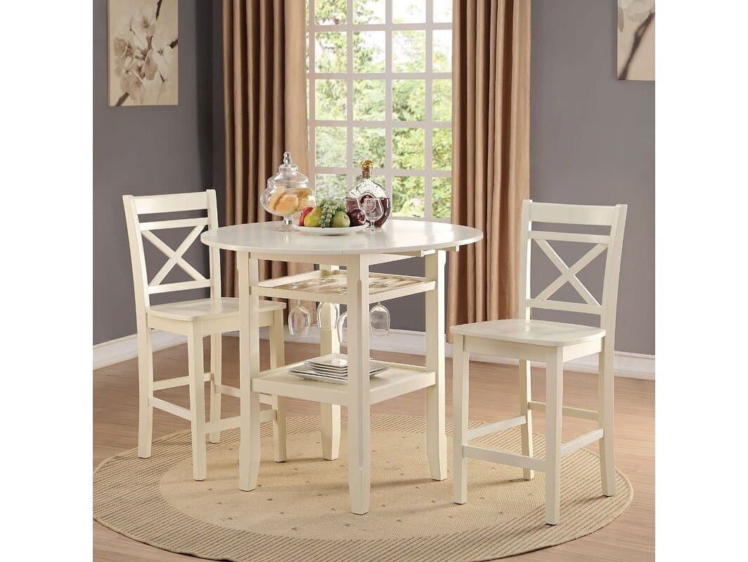 Acme Furniture Tartys Cream Solid Wood Counter Stool