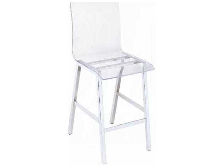Acme Furniture Nadie Clear Acrylic Chrome Counter Stool