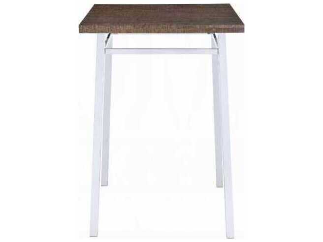 Acme Furniture Nadie Oak Chrome Square Wood Bar Table