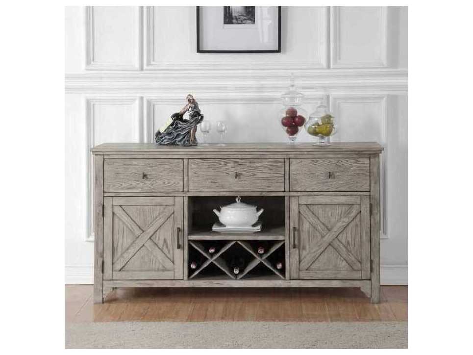 Acme Furniture Rocky 66" Oak Wood Gray Sideboard