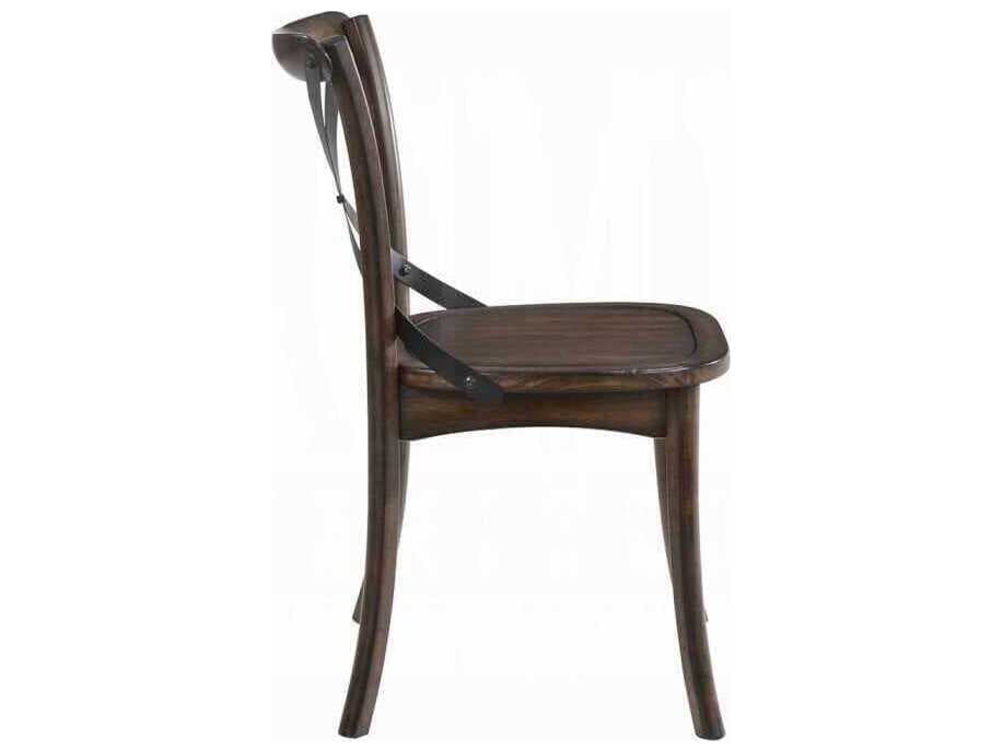 Acme Furniture Kaelyn Rubberwood Brown Armless Dining Chair Set of 2