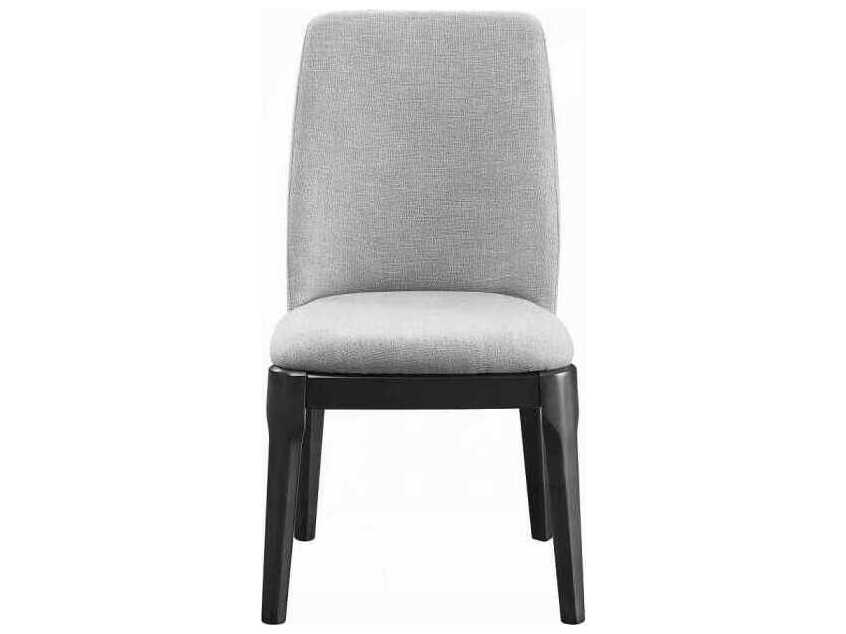 Acme Furniture Madan Oak Wood Gray Upholstered Armless Dining Chair Set of 2