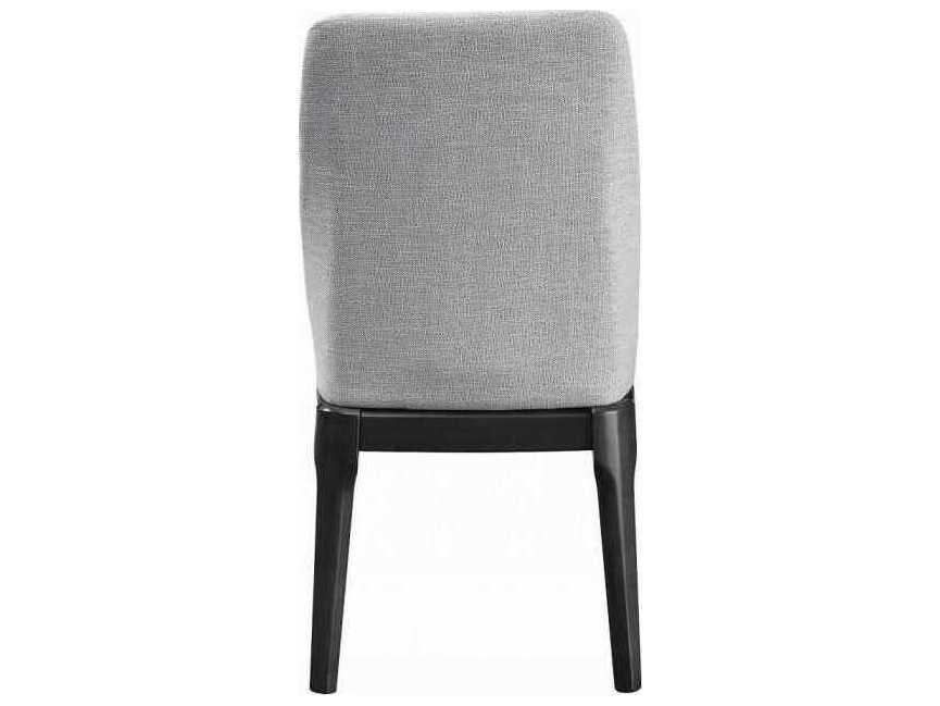 Acme Furniture Madan Oak Wood Gray Upholstered Armless Dining Chair Set of 2