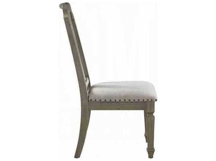 Acme Furniture Plywood Gray Upholstered Armless Dining Chair Set of 2