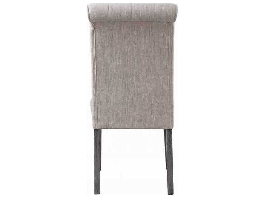 Acme Furniture Beige Upholstered Armless Dining Chair Set of 2